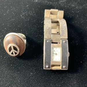 Set of lucky brand ring and watch